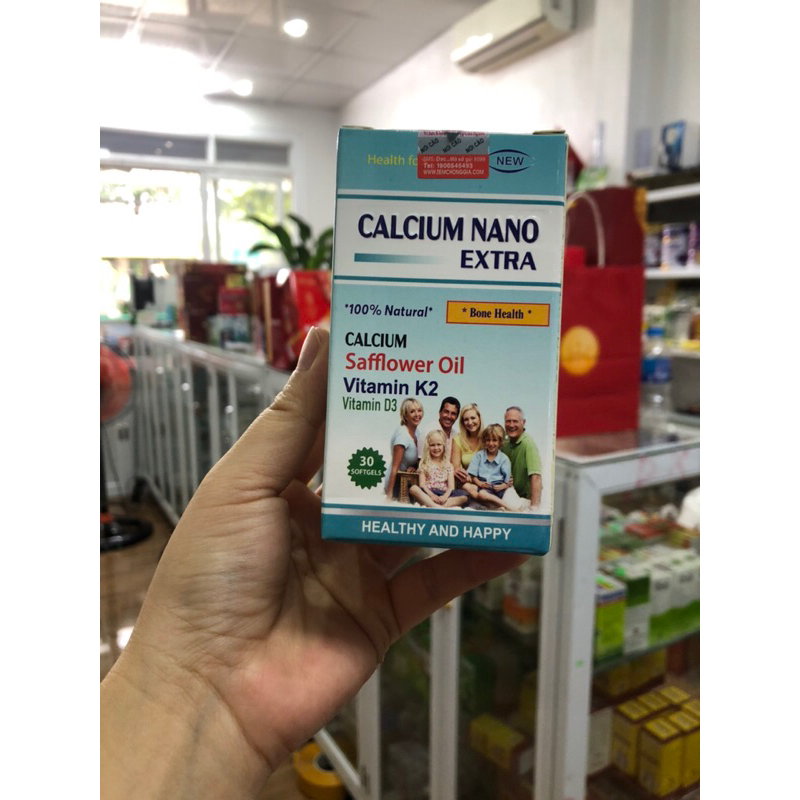 calcium nano extra bổ sung canxi lọ 30 viên