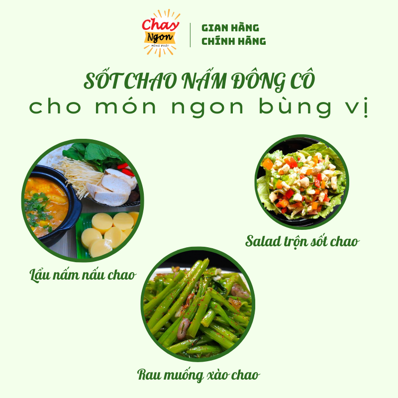 Sốt Chao Nấm Đông Cô CHAY NGON Chai 500ml