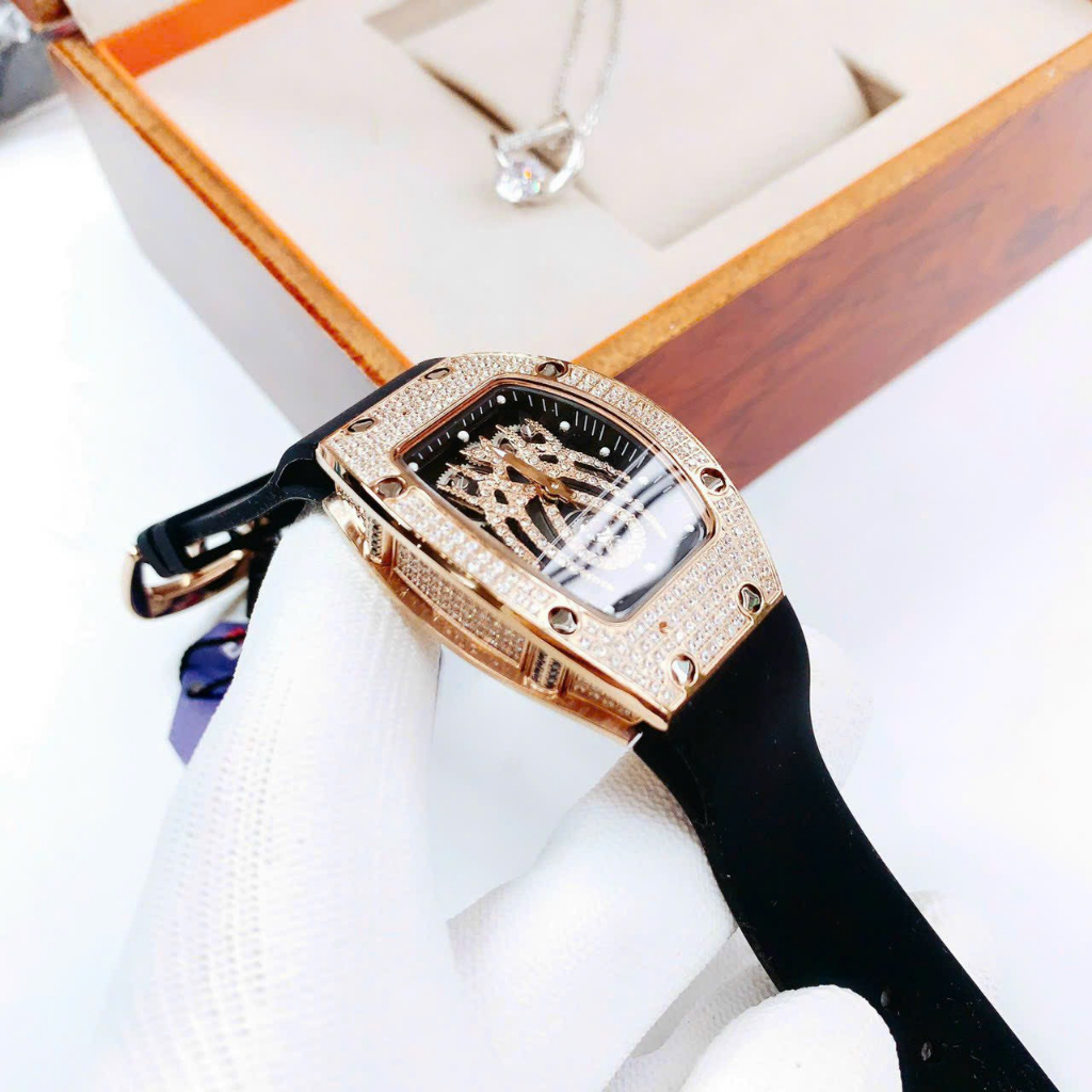 ĐỒNG HỒ CẶP HANBORO G full đá Nhện- Nam 38mm/Nữ 31mm- Thép không gỉ- chống nước- bảo hành 24 tháng