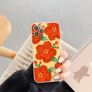 Ốp Điện Thoại Dẻo Chống Sốc Cho iPhone hỏa đỏ to nền vàng 13 12 11 Pro Max X Xr Xs Max 8 7 6 6s Plus eh447
