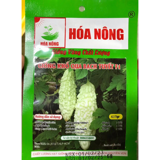 Hạt giống khổ qua Bạch Tuyết  Hoá Nông. gói 1gram khoản 5 hạt. Hạt giống rau, củ, quả, mướp đắng trắng.