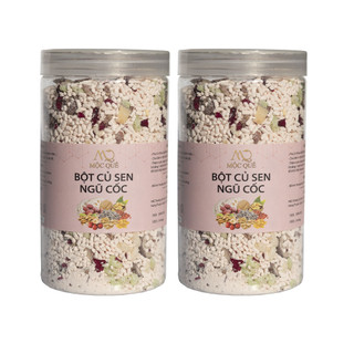 Bộ 2 bột củ sen ngũ cốc mộc quê 500g/hộp giúp ăn kiêng giảm béo