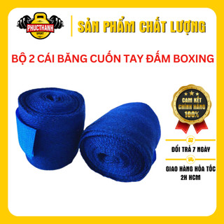 Bộ 2 cái băng cuốn tay đấm boxing màu xanh