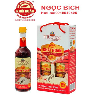 Nước mắm khải hoàn 520ml cặp 2 chai 40 đạm