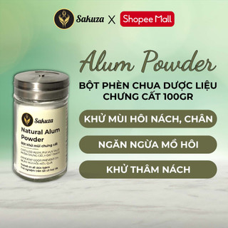 Phèn chua khử hôi nách dạng bột cùng dược liệu chưng cất ngăn mồ hôi Sakuza 100gr