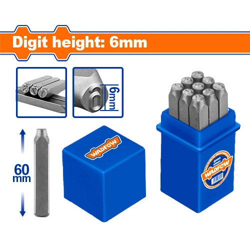 6mm Bộ 9 mũi đột số Wadfow WCC9596