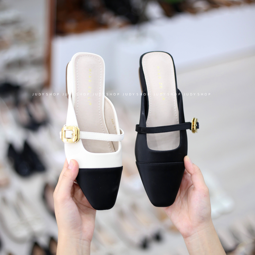 Giày Judy- Dép Sục MIAOZULI Vá Mũi Chỉ Khuy 3p QCCC