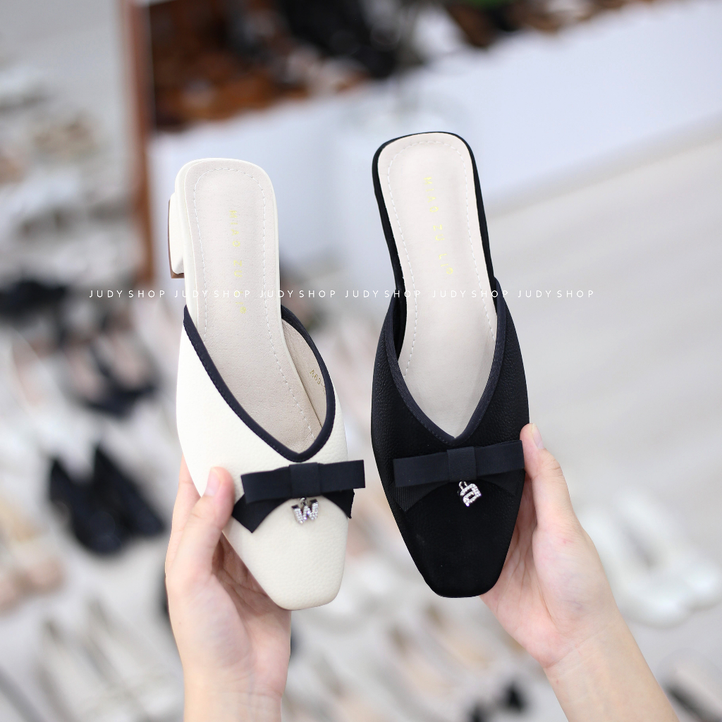 Giày Judy- Dép Sục NUAIZULI Nơ W 4p QCCC