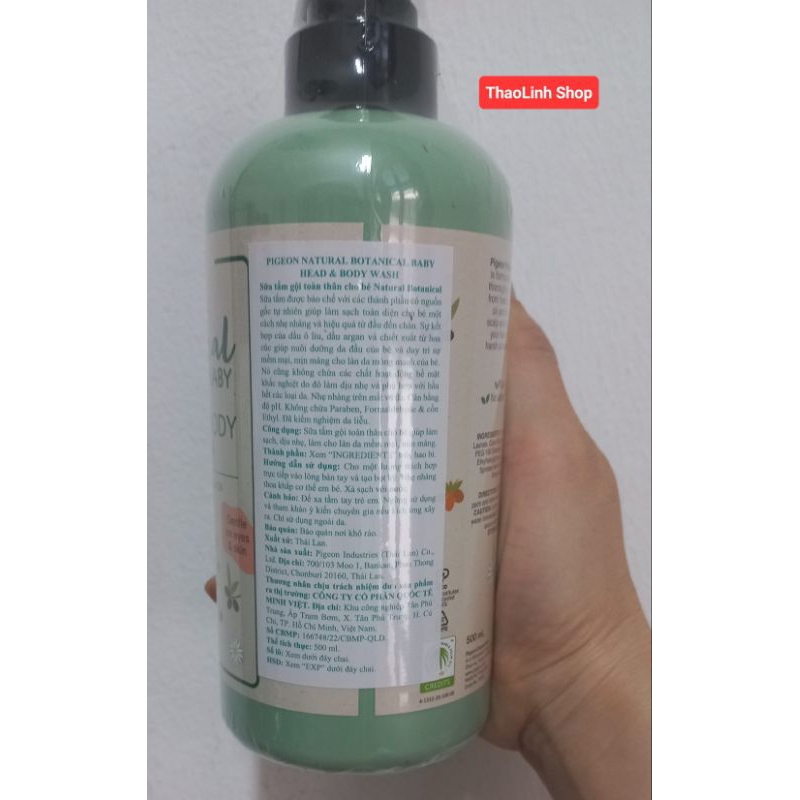 Sữa Tắm Gội Toàn Thân Cho Bé Natural Botanical Pigeon 500ml