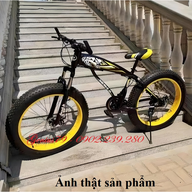 Xe đạp bánh béo 7 tốc độ chính hãng MAQISI, khung thép kết hợp cacbon, bánh to 4inch độ bám tốt - Bảo hành 24 tháng