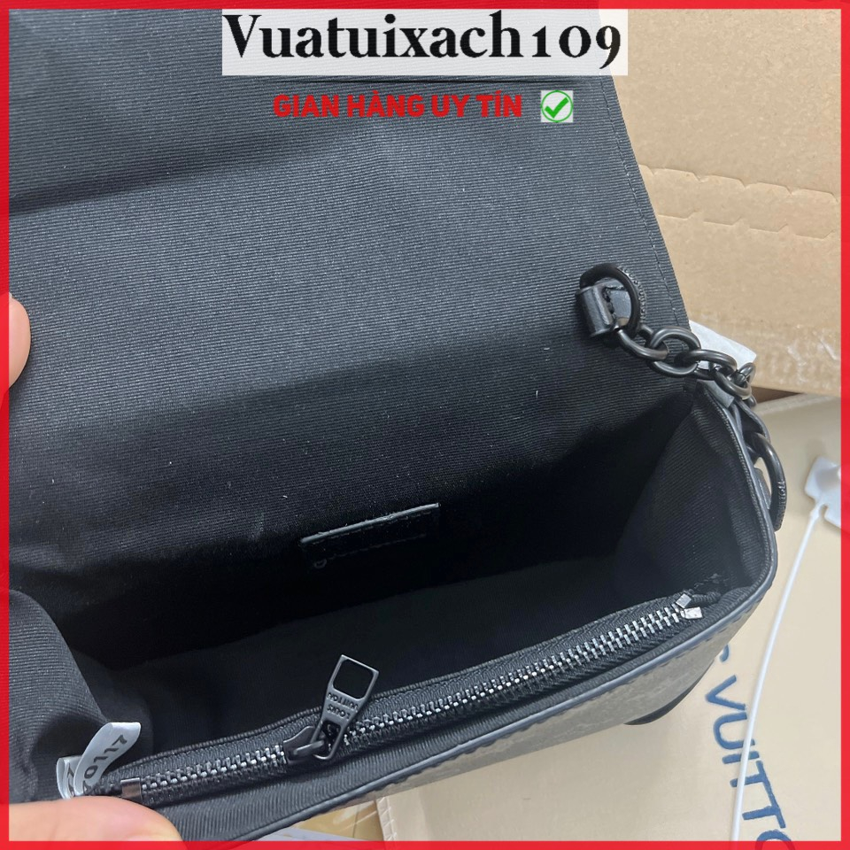 Túi đeo chéo Lvi hoa nâu khóa nơ size 20cm mẫu 2023, túi xách nam nữ dáng hộp phong cách trẻ trung hàng có hộp -vtx