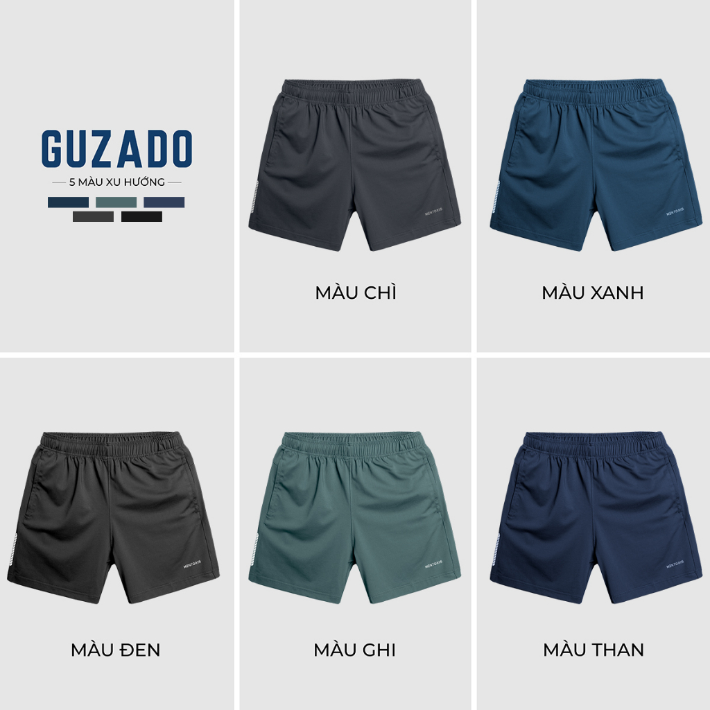 Quần Short Nam GUZADO Vải Thun Lạnh Tập Gym, Thể Thao, Co Giãn Bốn Chiều Vận Động Thoải Mái MSR2310