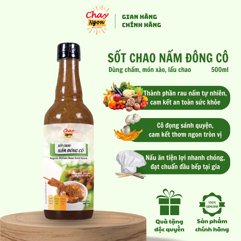 Sốt Chao Nấm Đông Cô CHAY NGON Chai 500ml