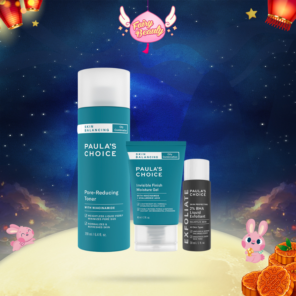 [PAULA'S CHOICE] Combo: Toner + BHA + Dưỡng Ẩm Cho Da Dầu Mụn, Cải Thiện Thu Nhỏ Lỗ Chân Lông, Cấp Ẩm Và Sáng Da