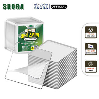 Băng keo 2 mặt siêu dính Skora băng dính 2 mặt trong suốt dạng miếng dán tiện lợi siêu dính thương hiệu Hàn Quốc