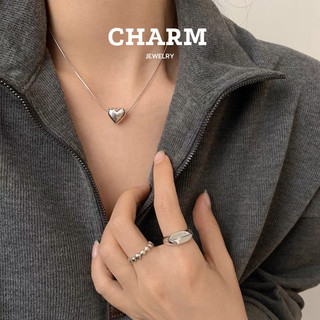 Dây chuyền hình trái tim phồng trơn bạc 925