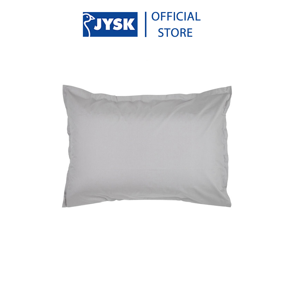 Vỏ gối cotton | JYSK Lilly | trắng/xám nhạt | R50xD70cm
