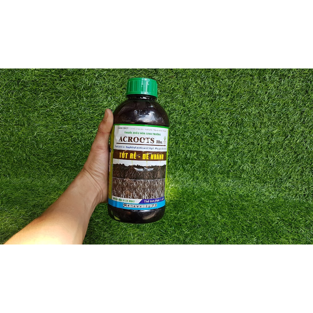 Acroots 10sl phân bón siêu ra rễ đẻ nhánh bật mầm cho cây trồng và hoa lan chai 1lit