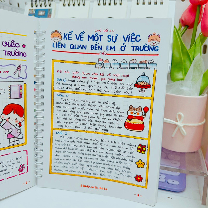 Sổ lò xo takenote tập làm văn lớp 2-3 các bài văn mẫu