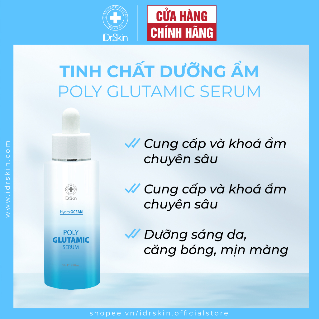 [iDr.Skin Chính Hãng] Serum cấp ẩm Hydro Ocean Poly Glutamic Serum cho da ẩm mượt