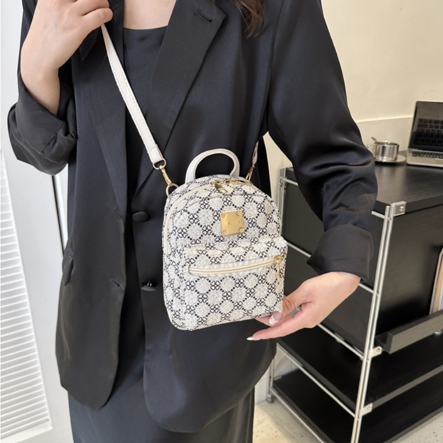 Balo túi đeo mini dành cho nữ họa tiết vintage thời trang
