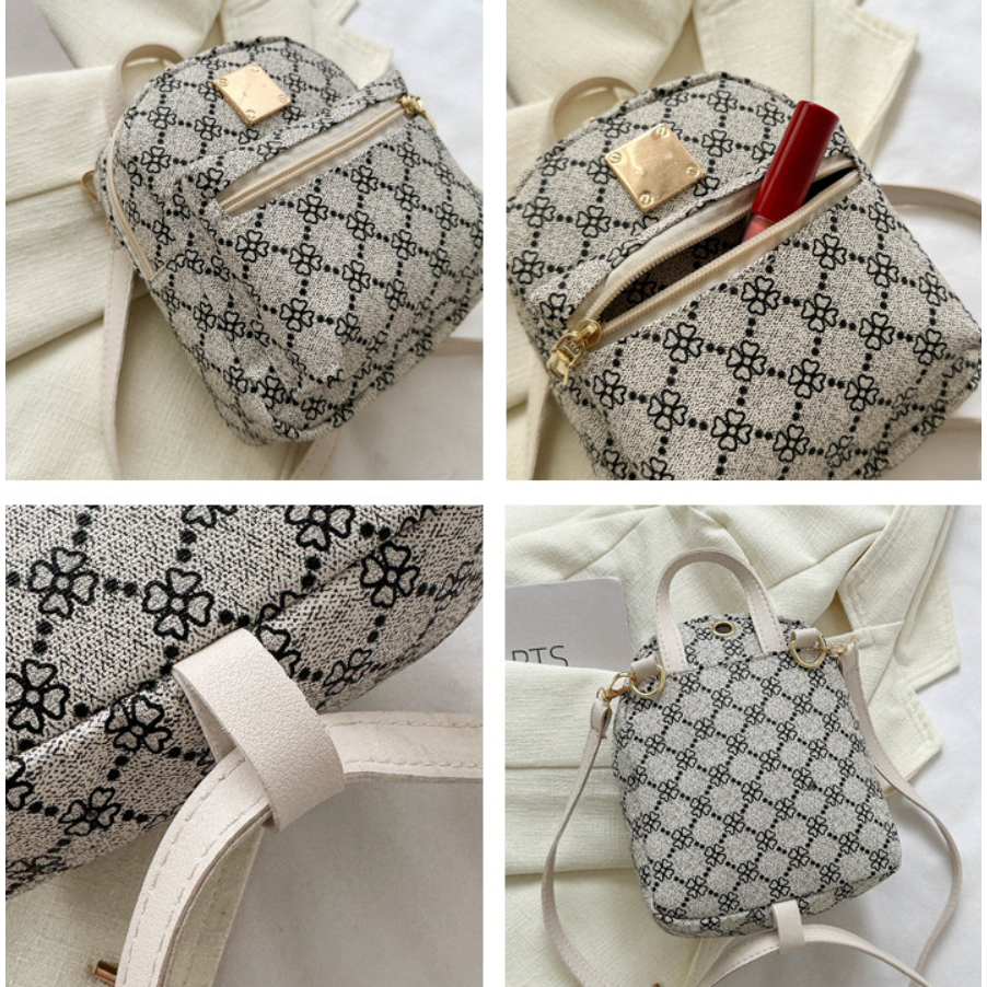 Balo túi đeo mini dành cho nữ họa tiết vintage thời trang