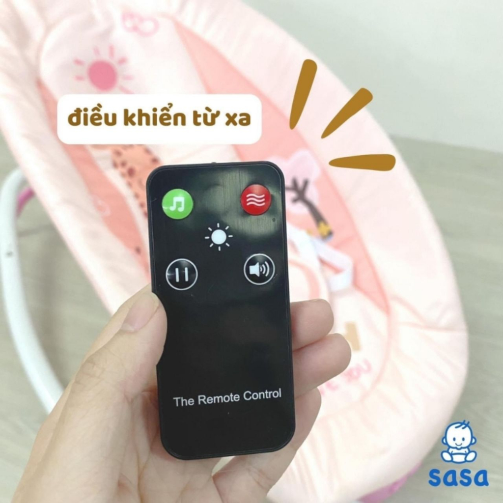 Nôi rung điện cho bé SASA gấp gọn 0m+, ghế rung nhún cho bé sơ sinh phát nhạc - Monnie Kids