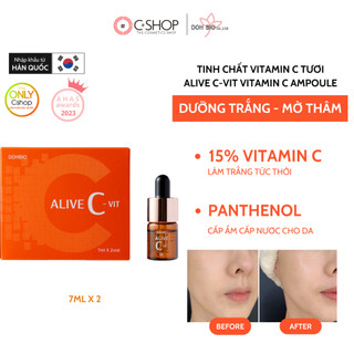 Tinh chất vitamin C tươi 15% dưỡng trắng cung cấp giúp làm trắng và đều màu da Alive C-VIT Vitamin C Ampoule