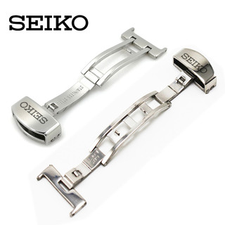 Khóa bướm inox logo SEIKO cho dây da đồng hồ nam 1 bậc và 2 bậc phù hợp tay nhỏ, khắc logo theo yêu cầu - Mã số: K1901