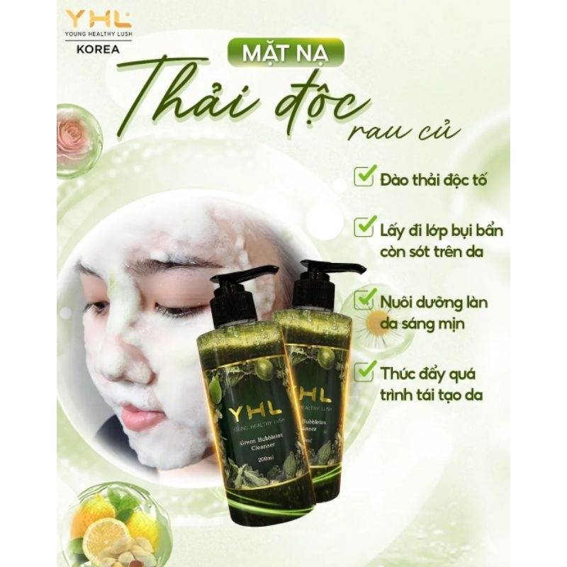 SỮA RỬA MẶT THẢI ĐỘC RAU CỦ YHL[ CHÍNH HÃNG SX TẠI HÀN QUỐC]