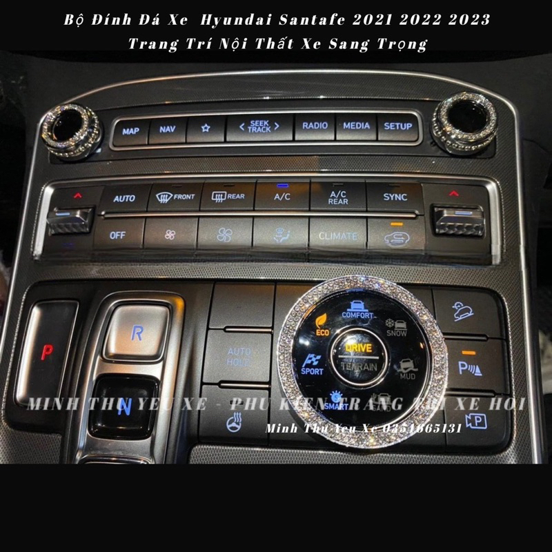 Bộ Đính Đá Xe Hyundai Santafe 2021 2022 2023 Trang Trí Nội Thất Xe Sang Trọng