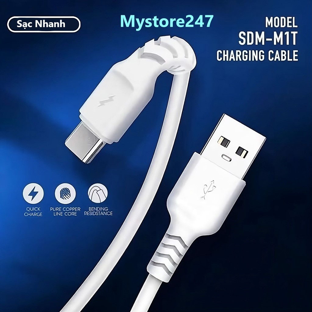 Dây Cáp Sạc Nhanh Chân Typec, Microusb, Lighting, Dùng Cho Tất Cả Các Máy Điện Thoại Hiện Nay