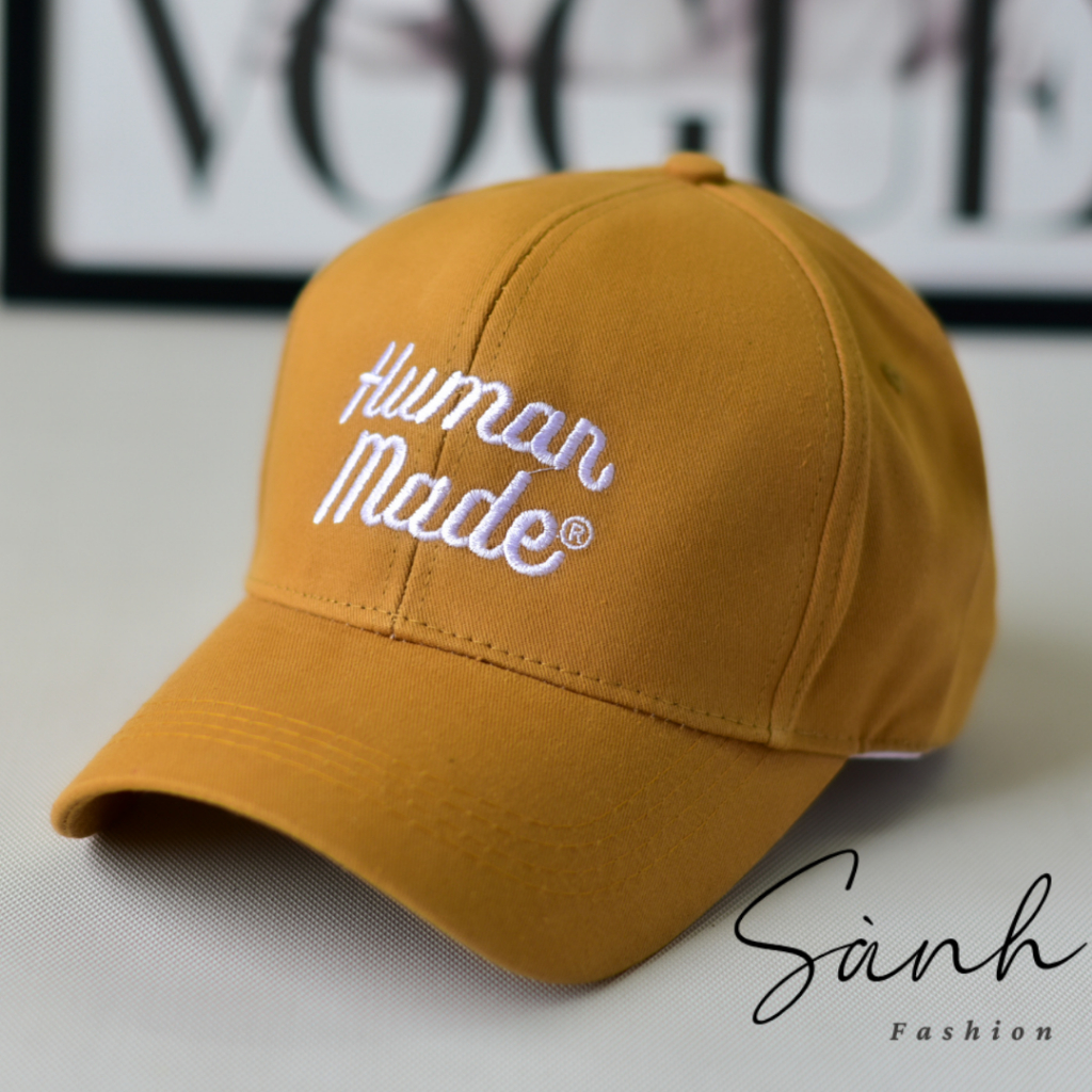 Mũ lưỡi trai thêu chữ Human Made Nón kết chất kaki cao cấp thời trang form unisex nam nữ K54