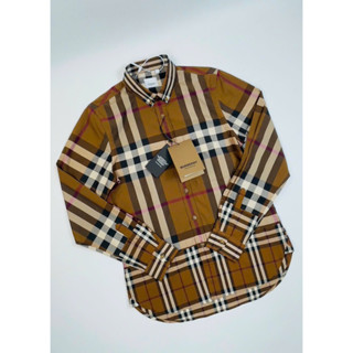 Sơ mi nam BURBERRY kẻ nâu likeath siêu đẹp đủ size sẵn An store