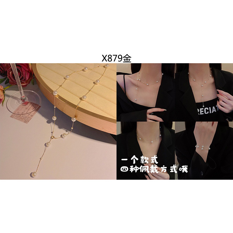 Vòng cổ choker nữ cao cấp đính ngọc trai giả xinh xắn dành cho nữ