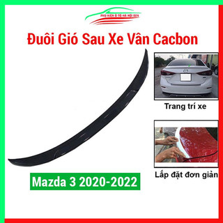 Đuôi gió sau xe liền cốp Mazda 3 2020 2021 2022 2023 cacbon