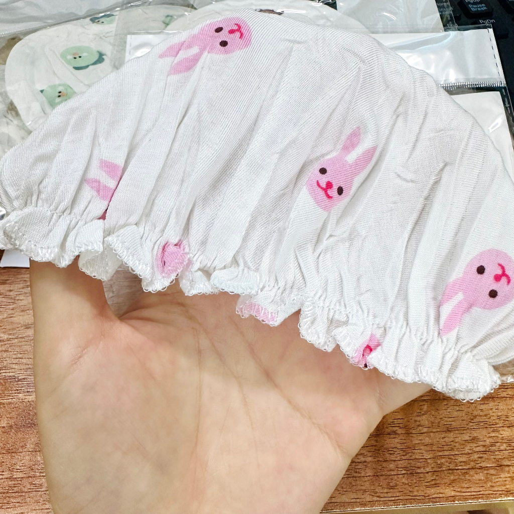 Mũ bèo sơ sinh thun lạnh bo chun mềm mại, đáng yêu cho bé từ 0-2 tháng tuổi