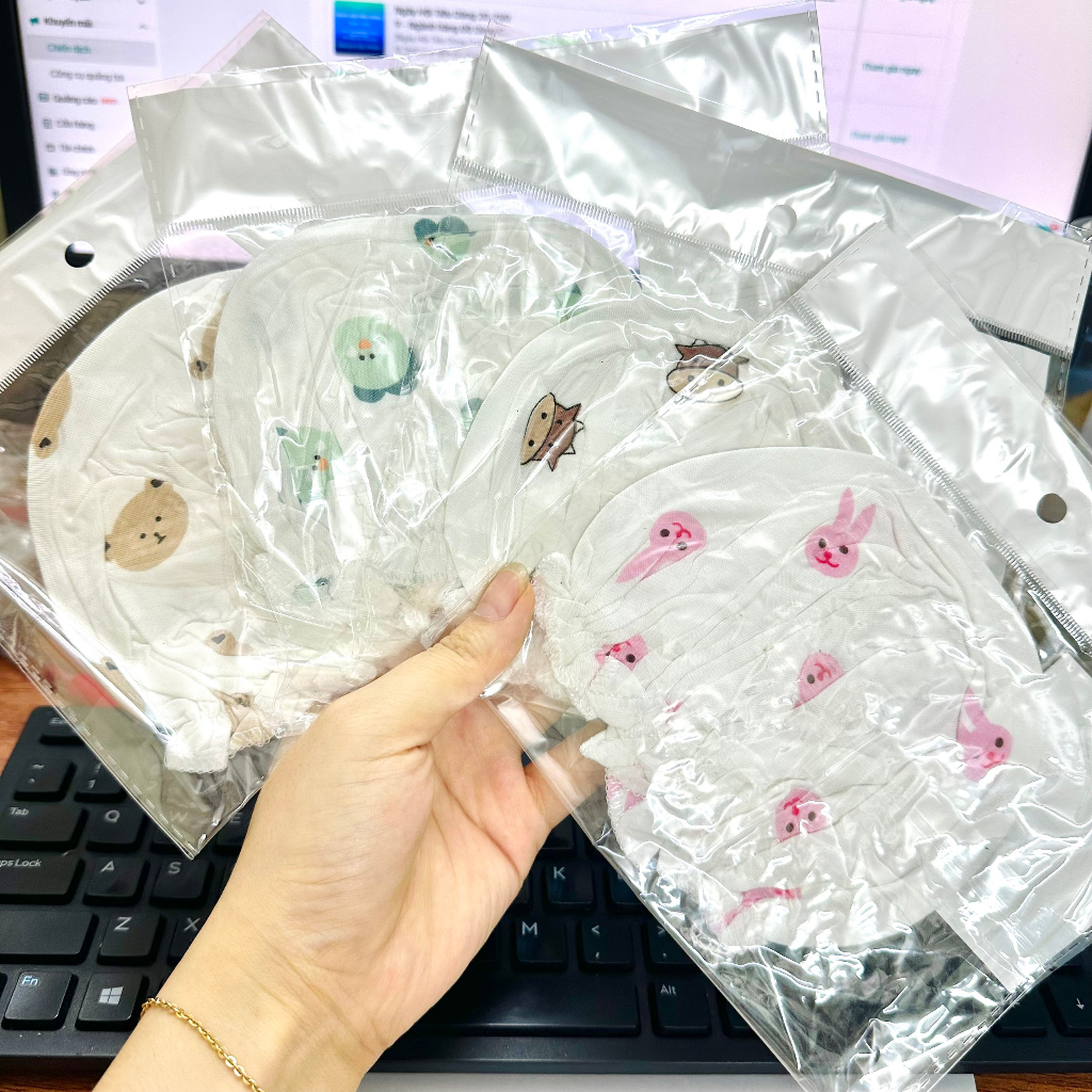 Mũ bèo sơ sinh thun lạnh bo chun mềm mại, đáng yêu cho bé từ 0-2 tháng tuổi