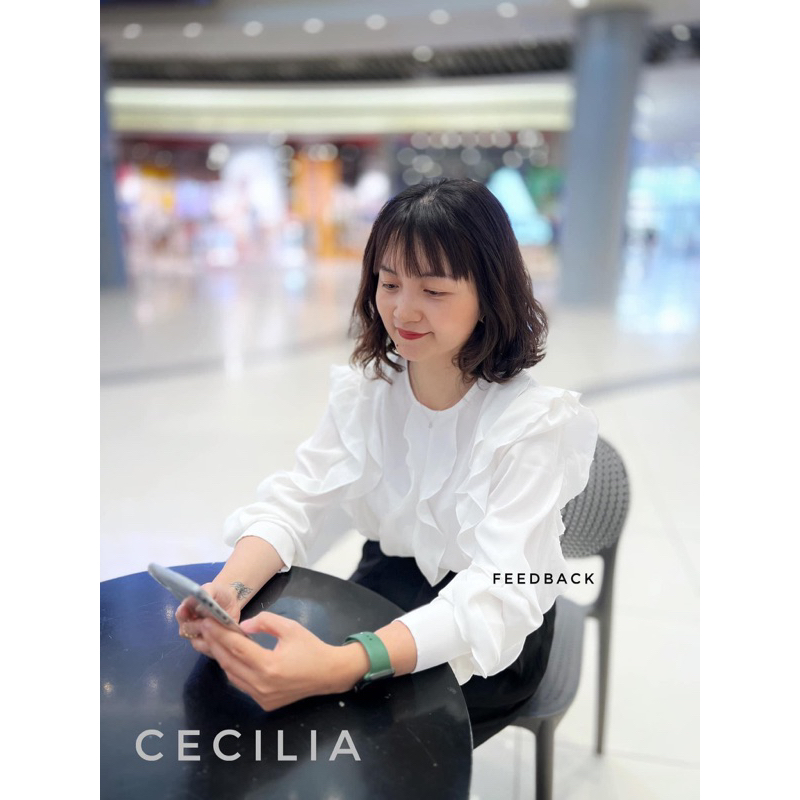 Áo sơ mi bèo dài tay cổ tròn CASSIE By CECILIA  màu sắc, thiết kế tay bồng