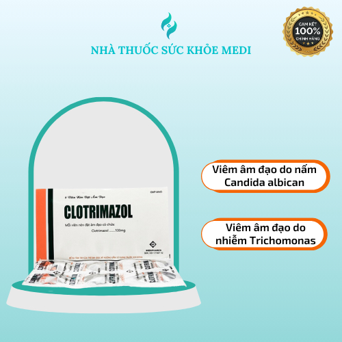 Viên nén phụ khoa Clotri.mazol 100mg - Hôp 6 viên