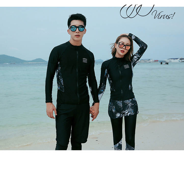 Bộ đồ bơi đôi nam nữ dài tay thun lạnh đẹp đủ size cao cấp