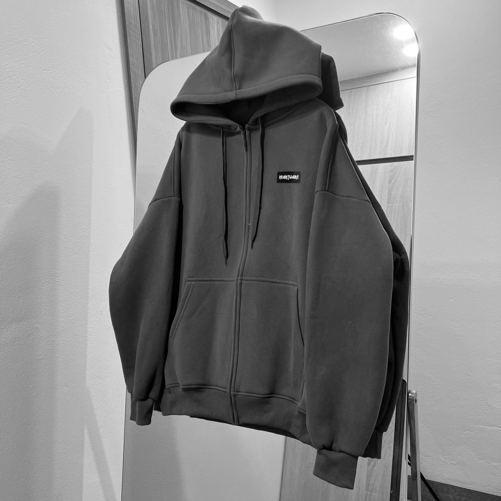 Áo khoác nỉ nam nữ Thêu Tag Cao Su MEANSTORE áo khoác hoodie zip loại nỉ bông form rộng vải dày dặn - KNCS1