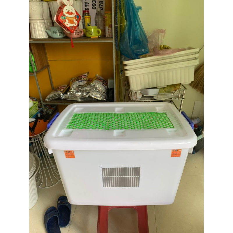 Thùng nhựa gắn sẵn mặt lưới nuôi hamster 60L - 90L