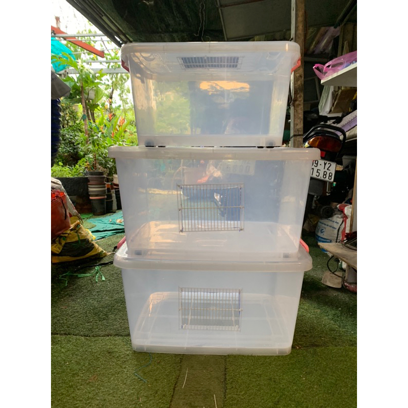 Thùng nhựa gắn sẵn mặt lưới nuôi hamster 60L - 90L