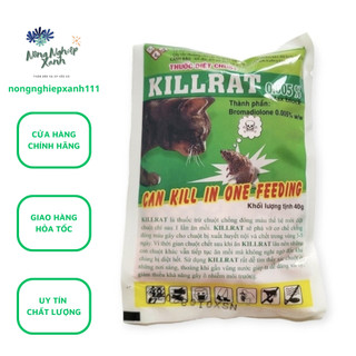 Thuốc diệt chuột Killrat thế hệ mới 0.005% gói 40gr