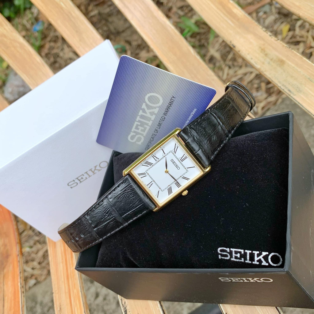 Đồng hồ chính hãng nam Seiko SWR052 - Máy quartz pin - Kính cứng - Dây da