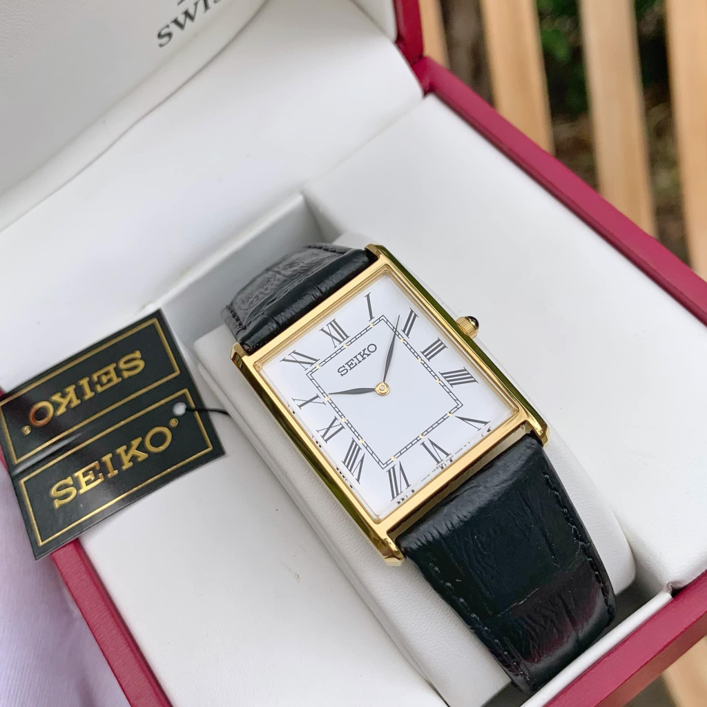 Đồng hồ chính hãng nam Seiko SWR052 - Máy quartz pin - Kính cứng - Dây da