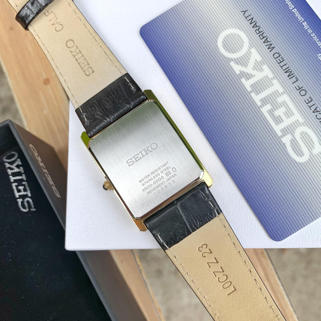 Đồng hồ chính hãng nam Seiko SWR052 - Máy quartz pin - Kính cứng - Dây da