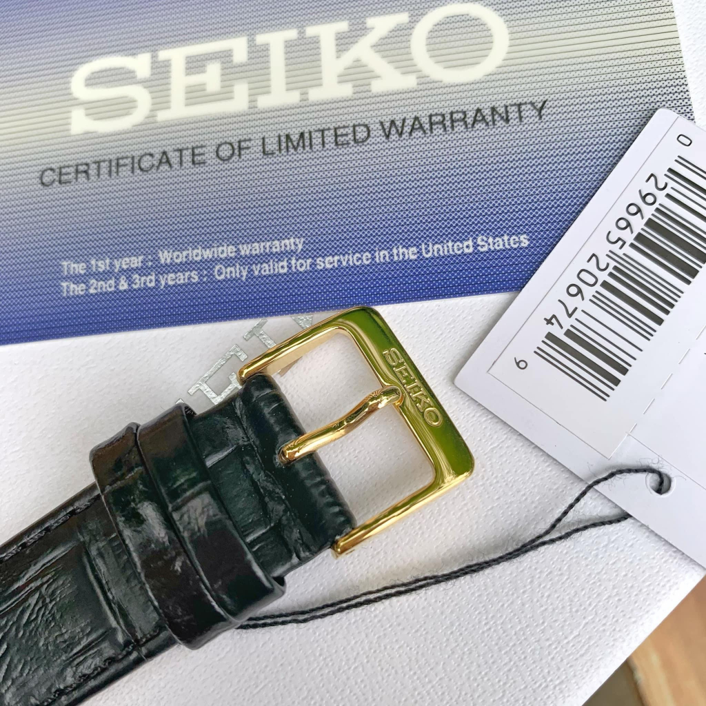 Đồng hồ chính hãng nam Seiko SWR052 - Máy quartz pin - Kính cứng - Dây da