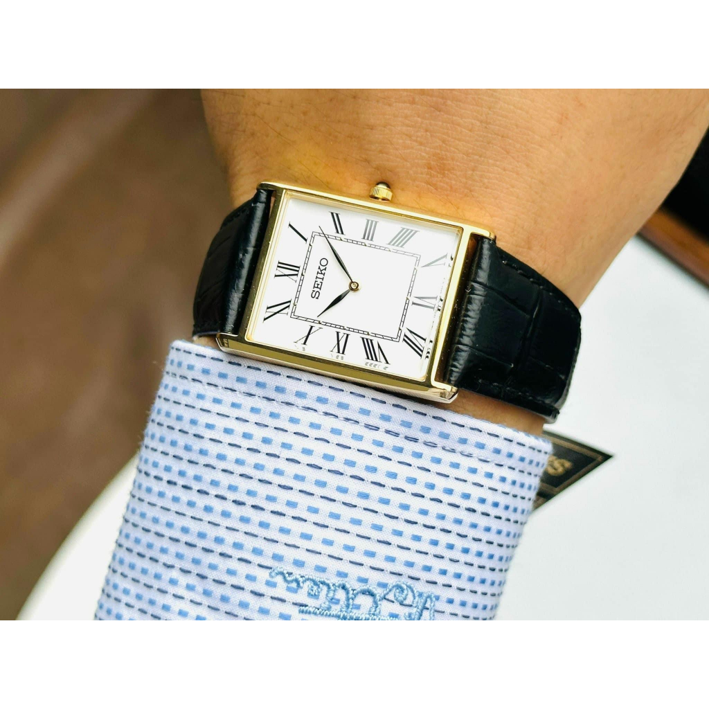 Đồng hồ chính hãng nam Seiko SWR052 - Máy quartz pin - Kính cứng - Dây da